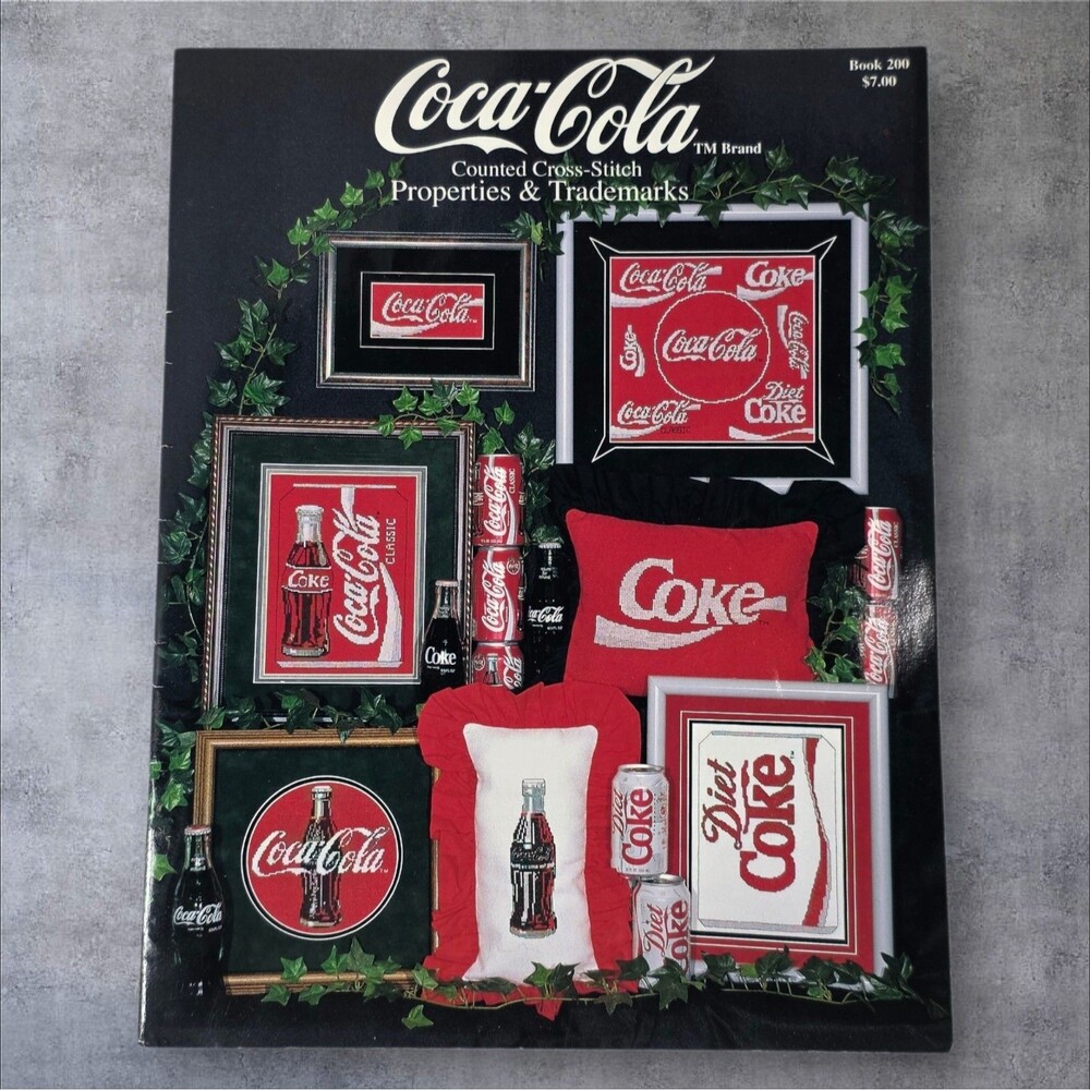 Coca-Cola Cross Stitch Pattern Book 1995 Coke Diet Coke Vintage OOP Pegasus